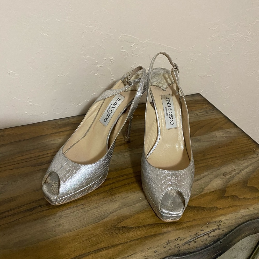 Silver Jimmy Choo Heels.